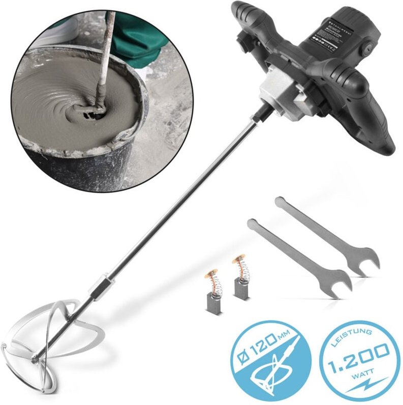 STAHLWERK Rührwerk RW-1200 ST mit 1.200 W 850 U/min elektrischer Mörtelrührer