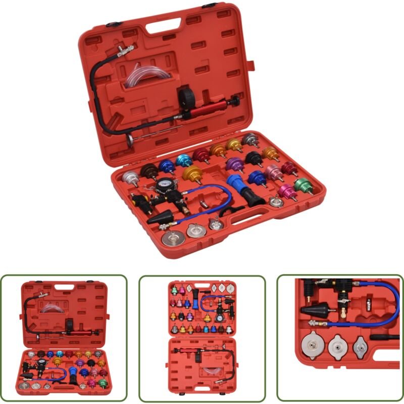 The Living Store - Druckprüfgerät für Kühlsystem & Kühlerdeckel 28-tlg. - Kühlsystemprüfung - Drucktest - Leckageortung ...