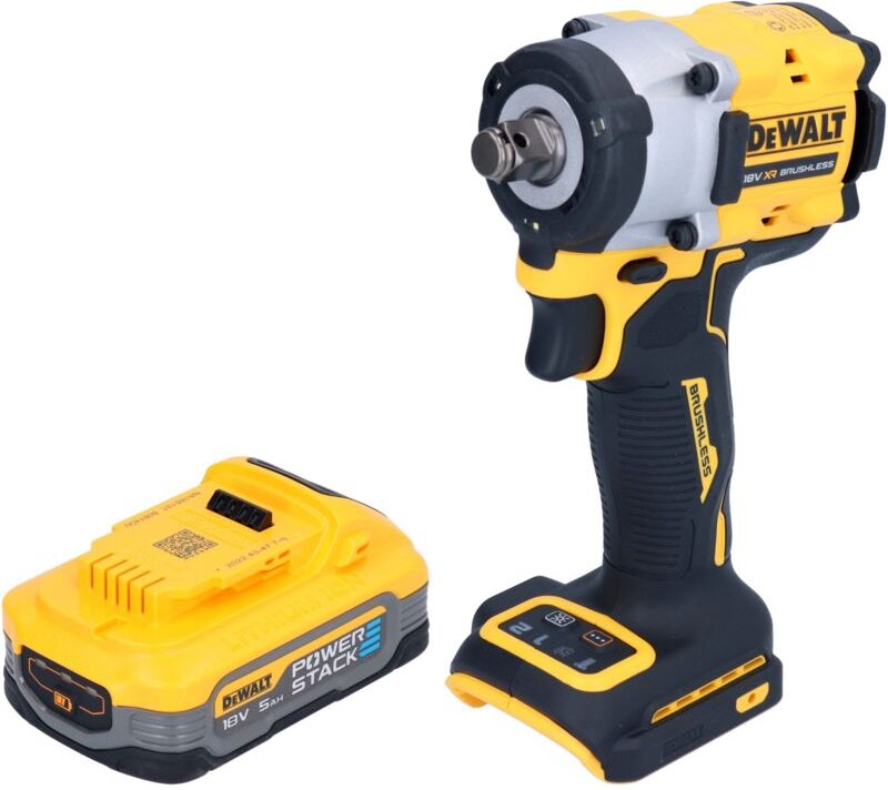 DeWalt DCF 921 N Akku Schlagschrauber 18 V 400 Nm 1/2" Brushless + 1x Powerstack Akku 5,0 Ah - ohne Ladegerät