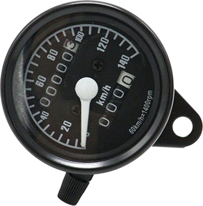 Universeller Motorrad-Tachometer 12V 0 bis 140 km/h Retro-Tachometer-Umbauzubehör.