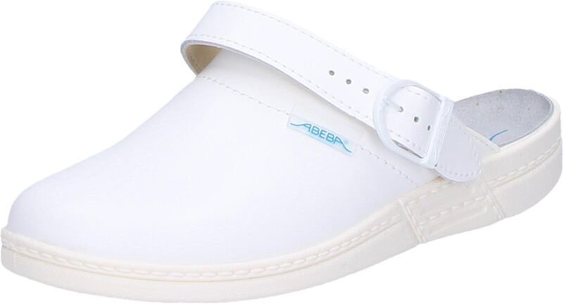 FP - abeba Berufsschuh Damen/Herren clog 7020 Glattleder weiss Gr. 40