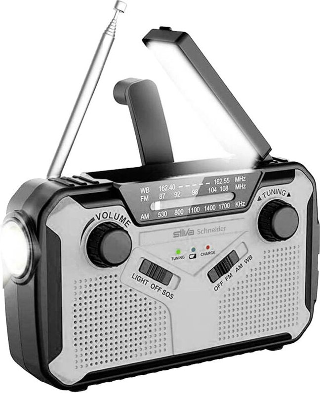 Silva Schneider - sos 112 Outdoorradio ukw, mw Notfallradio Akku-Ladefunktion, Handkurbel, Solarpanel