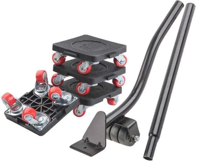 Möbeltransportwagen, Schwerlast-Möbelrollen, 360°-Schwenkrollen und Hebestange, Tragfähigkeit bis zu 400 kg