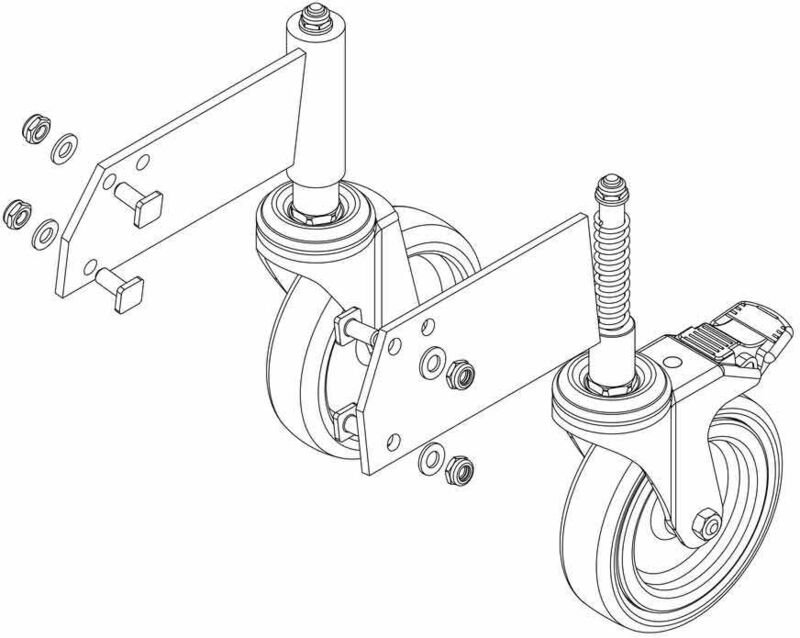 MUNK Rollensatz Stützteil inkl. Aufnahmen Podesttreppe