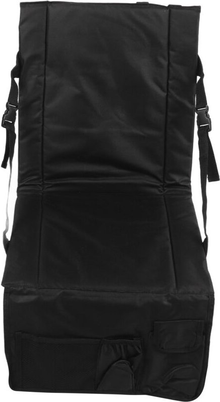 Faltbares Stadionsitzkissen, bequeme Unterstützung, schwarzer Oxford-Stoff, für Garten, Camping und Sportveranstaltungen