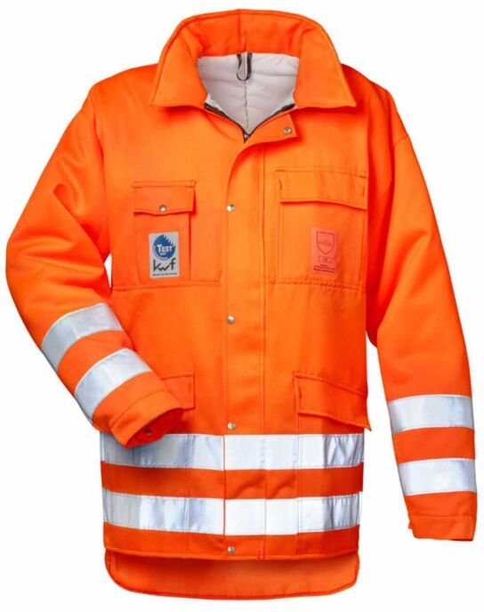Gr .3XL (66/68) LINDE WARN- & SCHNITTSCHUTZ - JACKE ORANGE orange LINDE Warn