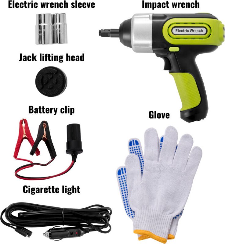 5 Tonnen Elektrischer Wagenheber, Hydraulischer Wagenheber mit Schlagschrauber, led Licht, 155-530mm Hubbereich, Autorep...