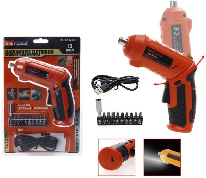 Tragbarer handgehaltener Haushaltsschraubendreher, elektrischer Schraubendreher-Satz, kleiner zusammenklappbarer Lithium...