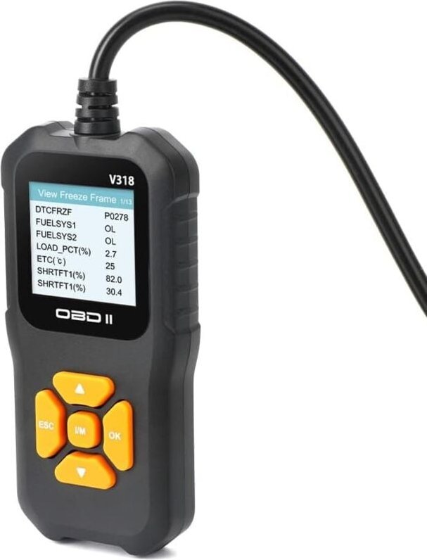 OBD2-Diagnosegerät für Fahrzeuge, Motordiagnose-Scanner, Code-Lesegerät, kompatibel mit 10 Sprachen und 9 Standardprotok...