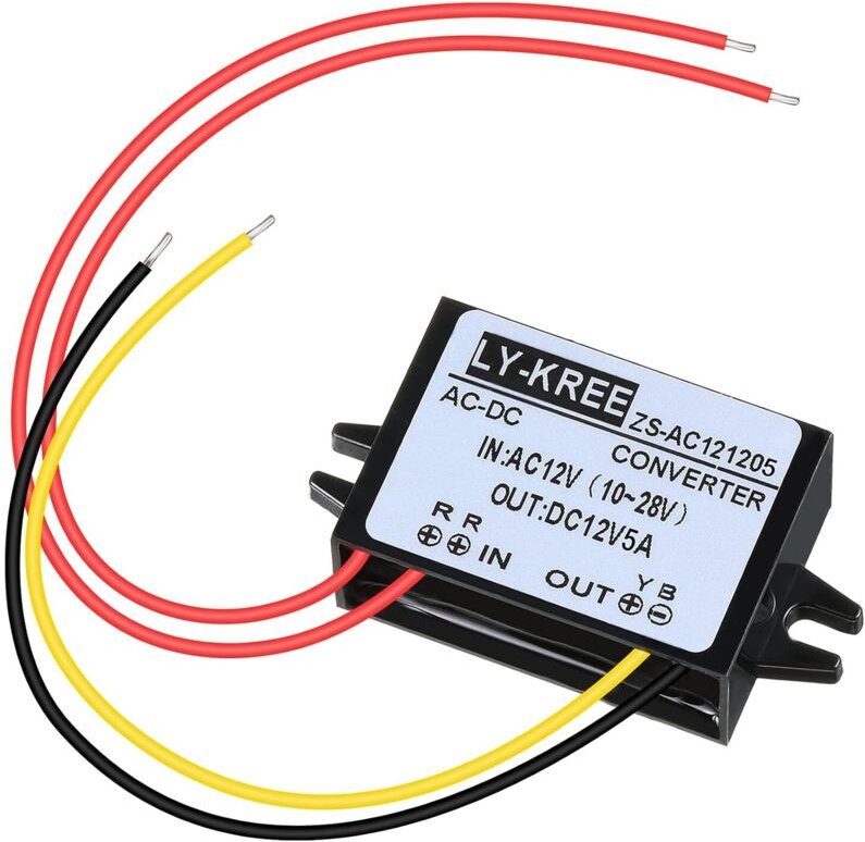 AC-DC-Leistungswandler AC 12 V (10-28 V) auf DC 12 V Reduzierter Spannungswandler, IP68 Wasserdichter Buck-Konverter-Mod...