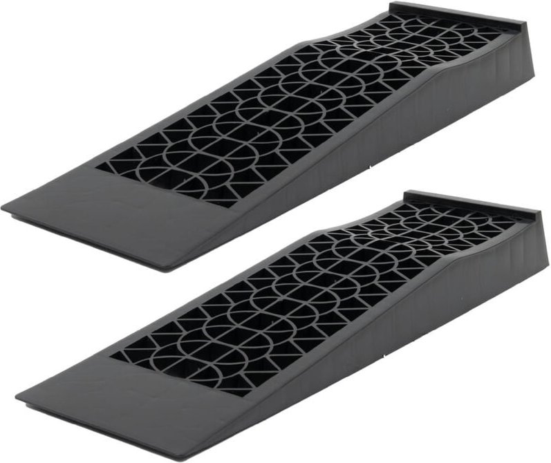 Baumarktplus - 2 x Auffahrrampe 70 x 20 x 8 cm 5 t Traglast Ausgleichskeil Kunststoff für pkw Wohnwagen Auffahrkeil