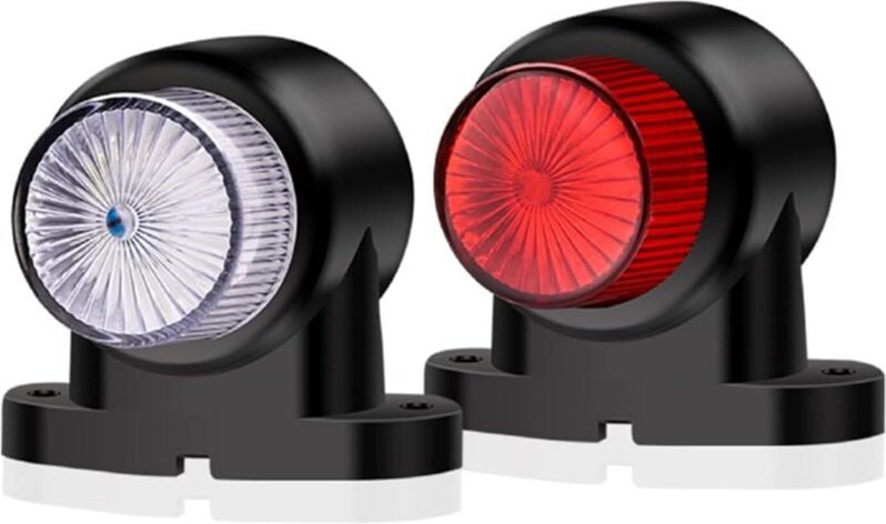 Seitenmarkierungsleuchten, 2 Stück 8LED Anhänger-Seitenlichter Weiß Rot 12V 24V Wasserdicht Superhelle LKW-Van-Begrenzun...