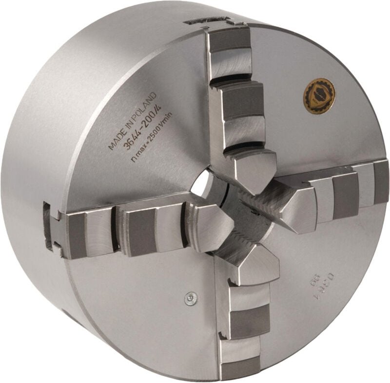 Optimum 3450355 BISON Vierbacken-Drehfutter Guss Camlock, zentrisch spannend Ø