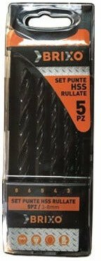 5 Satz hss für Eisen und Stahl verschiedene Größen Brixo