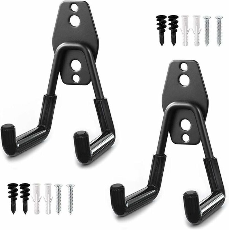 Stück Aufbewahrungshaken, Doppelgaragenhaken, Wandmontage, Fahrradhaken, Stahl-Garagenaufbewahrungshaken mit Anti-Rutsch...
