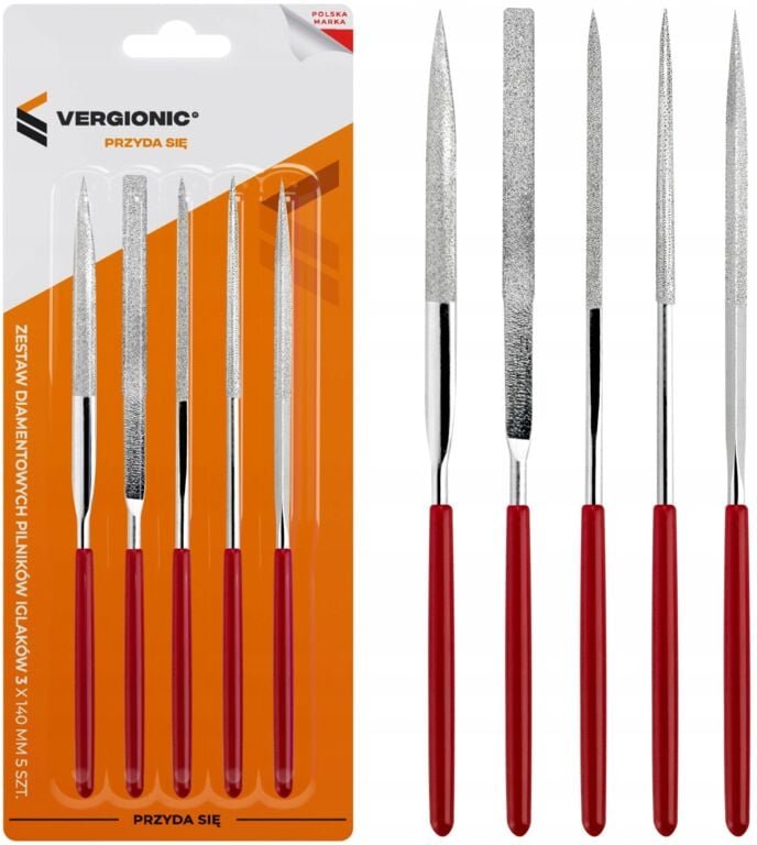Diamant-Nadelfeilen-Set 3 x 140 mm 5-teilig VERGIONIC