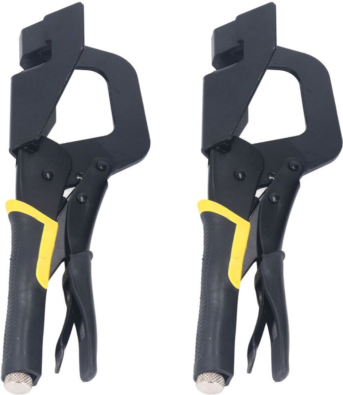 90°-Winkelklemme, V-förmige Ecke, sichere Verriegelung, Kohlenstoffstahl, rutschfester Gummigriff für Holzbearbeitung, E...