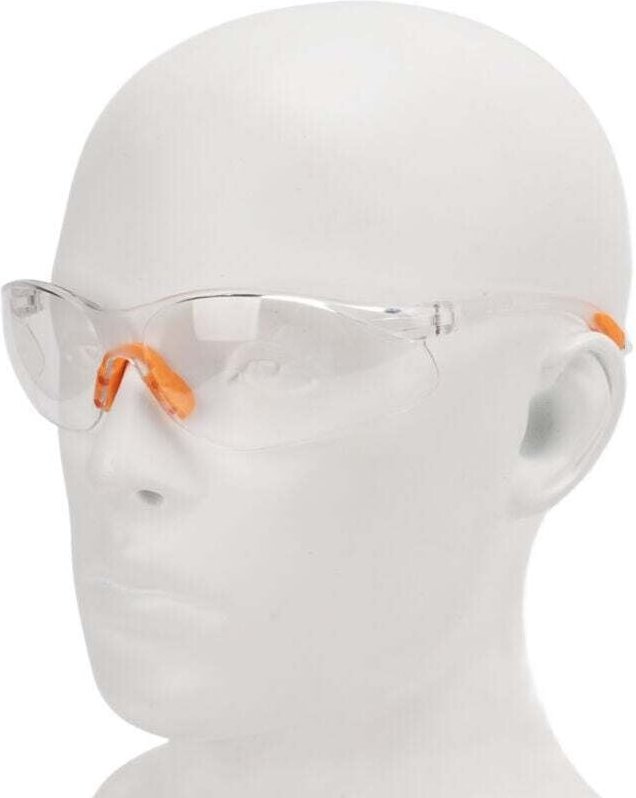 Klare Schutzbrille – Schutzbrille mit Kunststoffgläsern, Nasensteg und Bügelenden aus Gummi für zusätzlichen Tragekomfor...