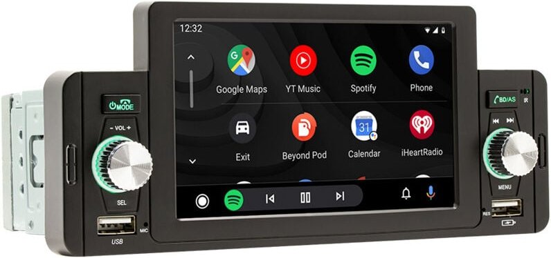 5-Zoll-Autoradio mit CarPlay, Bluetooth, Freisprecheinrichtung, Android Auto, Touchscreen, MirrorLink, AM/FM/3 USB/SD, R...