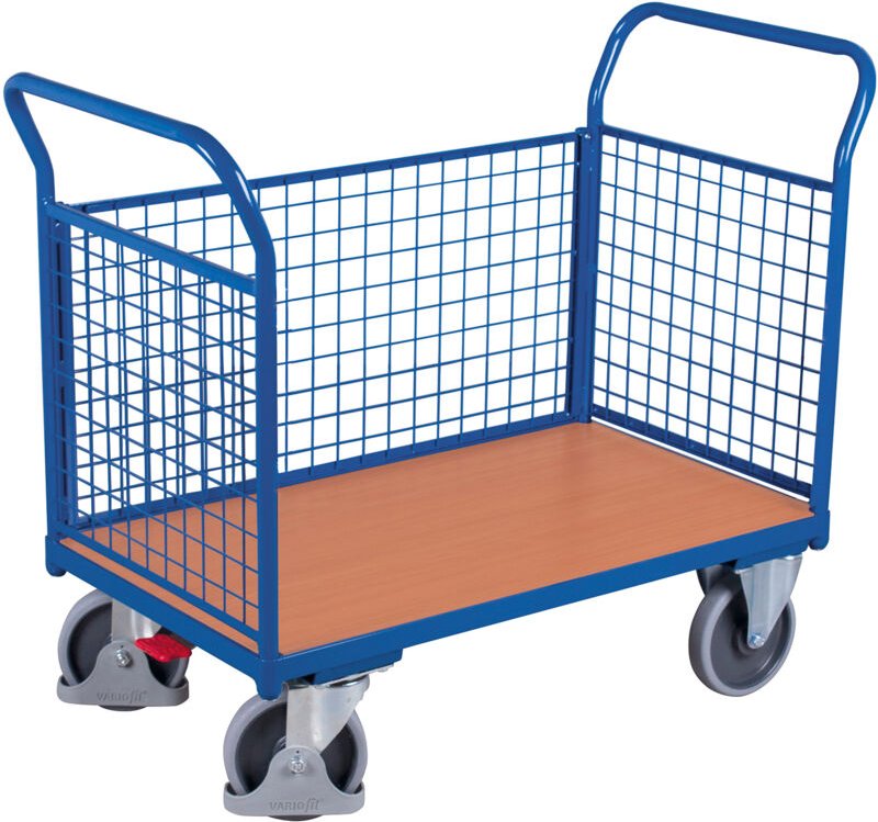 VARIOfit Dreiwandwagen mit Drahtgitter 1200x775mm Anthrazitgrau RAL 7016