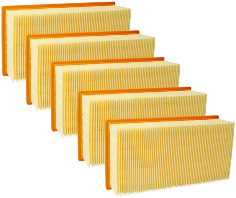 vhbw 5x Flachfaltenfilter kompatibel mit Kärcher NT3501E, NT3501, NT 351 Eco Staubsauger