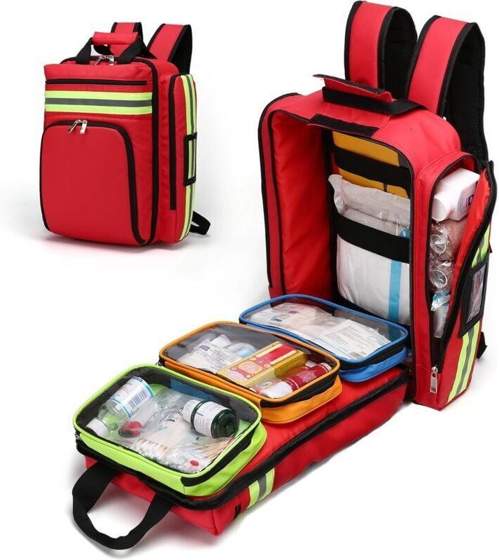 Leerer Erste-Hilfe-Rucksack/Notfalltasche – wasserdicht, strapazierfähig, atmungsaktiv, verstellbarer Rücken für Reisen,...