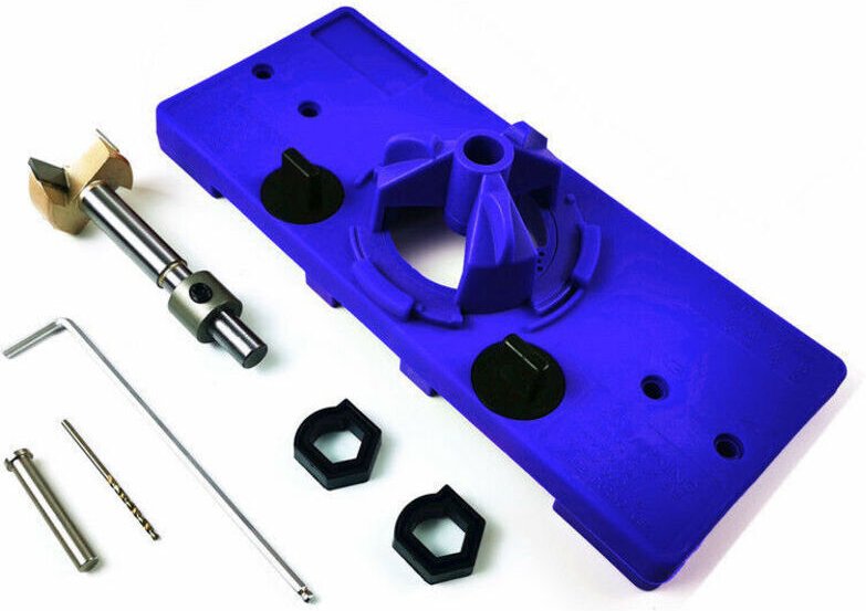 Unsichtbare Scharnierbohrschablone, 35-mm-Scharnierlochschablone, Bohrführung mit Anschlagring, Positionierstange und Bo...