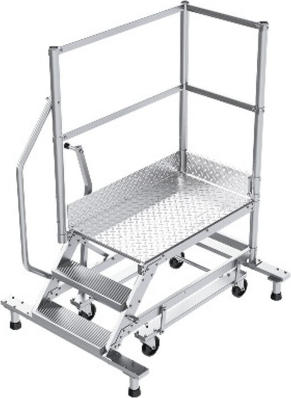 Mobile Plattform mit Geländer links und hinten - Maximale Arbeitshöhe 3.20m - PTF106G-KRE