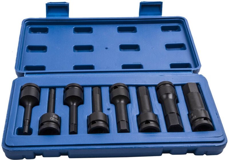 8 Stück Sechskantschlüssel Set 1/2' Drive Impact H5 H6 H8 H10 H12 H17 Sockel