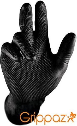 Thumbnail - Nitrilhandschuhe (50er-Pack) Größe l latexfrei robuste und rutschfeste Arbeitshandschuhe Grippaz