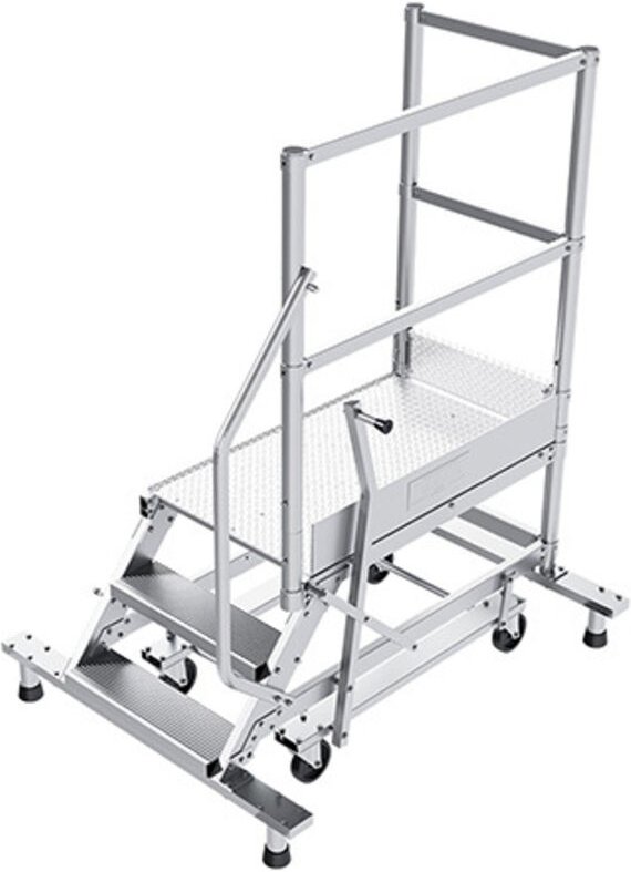 Mobile Plattform mit Geländer rechts und hinten - Maximale Arbeitshöhe 3.20m - PTF106D-KRE