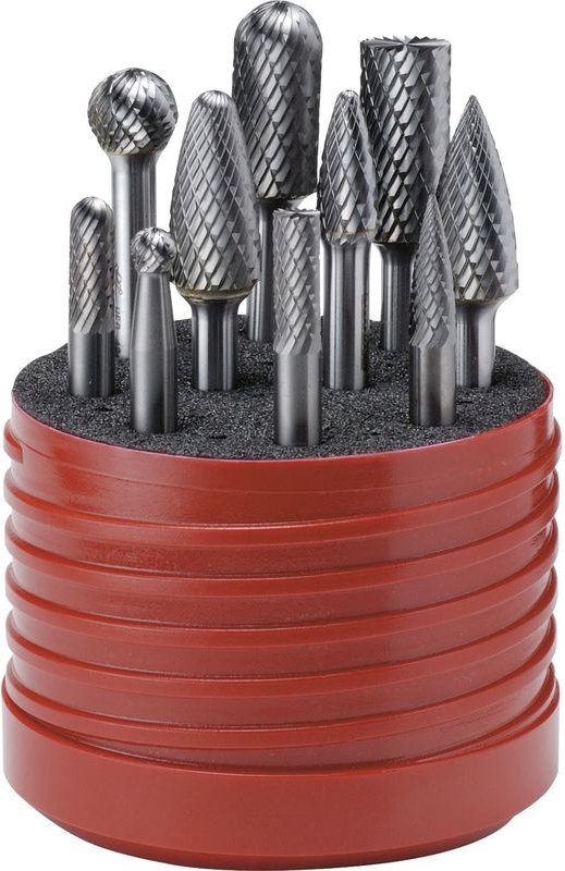 LUKAS HM-Frässtift-Satz mit ZX-Kreuzverzahnung 10-teilig