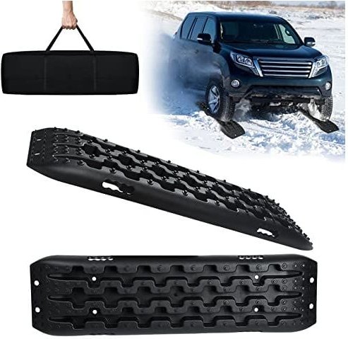 Sandbleche Offroad 2x Traktionsmatte Kunstoff Anfahrhilfe Recovery Board Tracks mit Aufbewahrungstasche Traktionsband Ma...