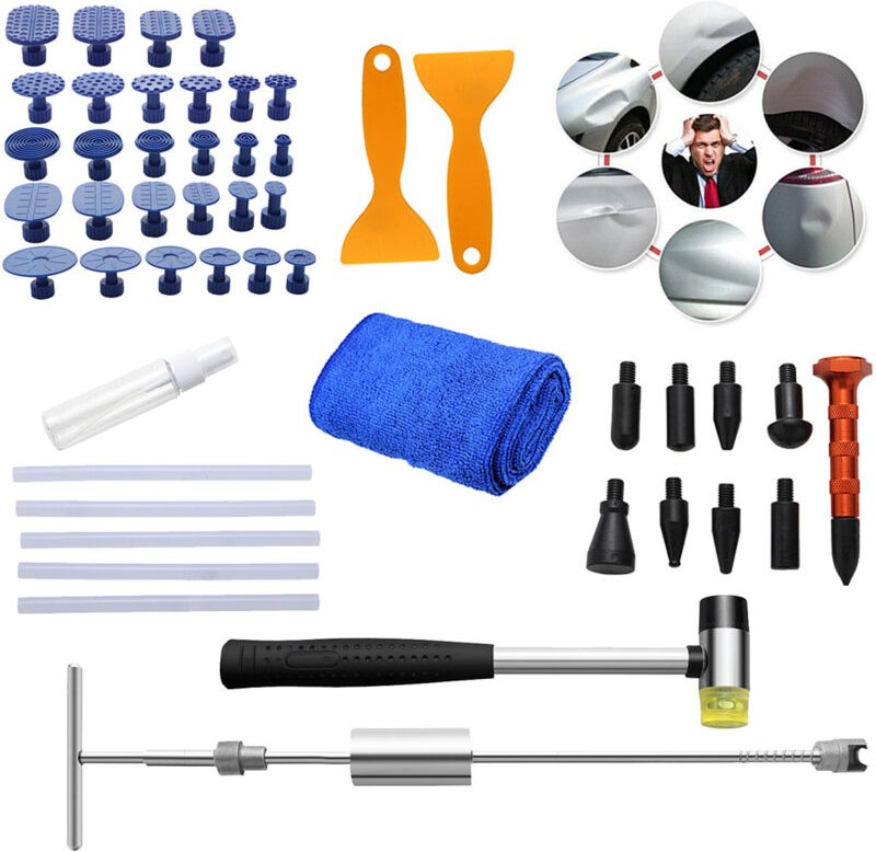 Randaco 48x Ausbeulwerkzeug Ausbeulset Werkzeug Ausbeulen Dellen Reparatur Set Auto