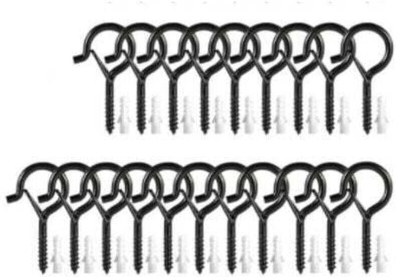 20er-Packung Schraubhaken, XU, schwarz, 4 mm x 55 mm, hochwertiges Produkt, langlebig und zuverlässig, ausgewählte Mater...