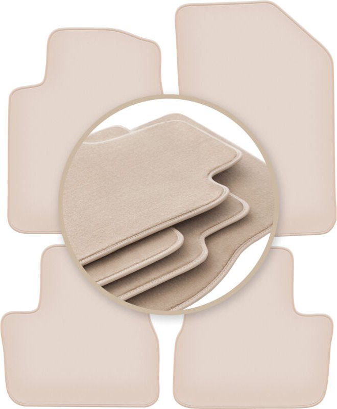 Beige PREMIUM-Matten für: Peugeot 208 I Fließheck 2012-2019