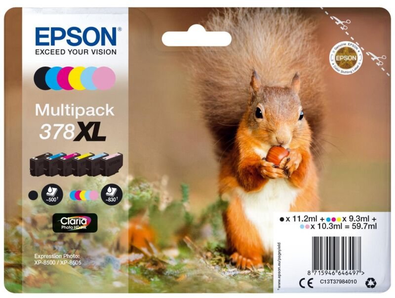Epson Squirrel 378XL Druckerpatrone 1 Stück(e) Original Hohe (XL-) Ausbeute Schwarz, Cyan, Helle Cyan, Magenta, Helle Ma...