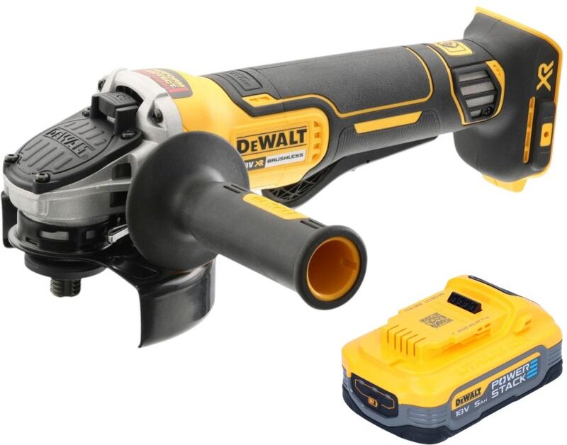 DeWalt DCG 406 N Akku Winkelschleifer 18 V 125 mm Brushless + 1x Powerstack Akku 5,0 Ah - ohne Ladegerät