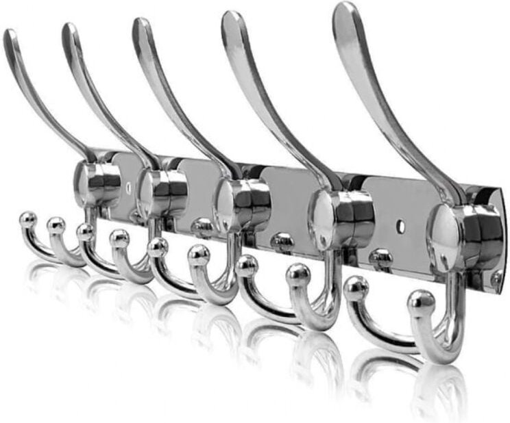 Linghhang - Silber, 15 Haken, 1 Stück) Wandgarderobe aus Edelstahl, Kleiderhaken zur Wandmontage für Mäntel, Handtücher,...