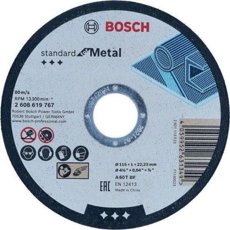 Bosch - Standard for Metal Trennscheibe gerade, 115 mm, 22,23 mm - 2608619767