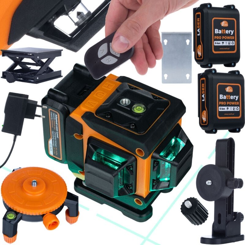 Rosfix Animal Pro Hawk RAPH 12L – Kreuzlinienlaser mit 12 Linien IP54, USB-C, Li-Ion Akkus Inkl. Fernbedienung, Koffer P...