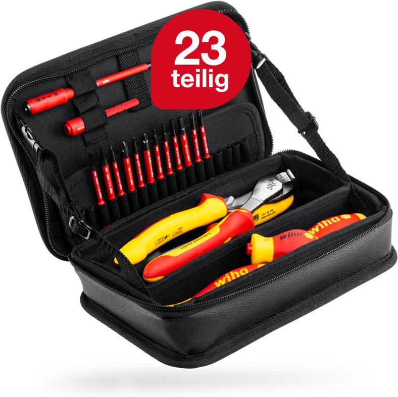 Wiha - Werkzeug Set Wallbox Installationen 23-tlg. mit Funktionstasche i Außendreikant, -vierkant, Doppelbart, Phillips,...