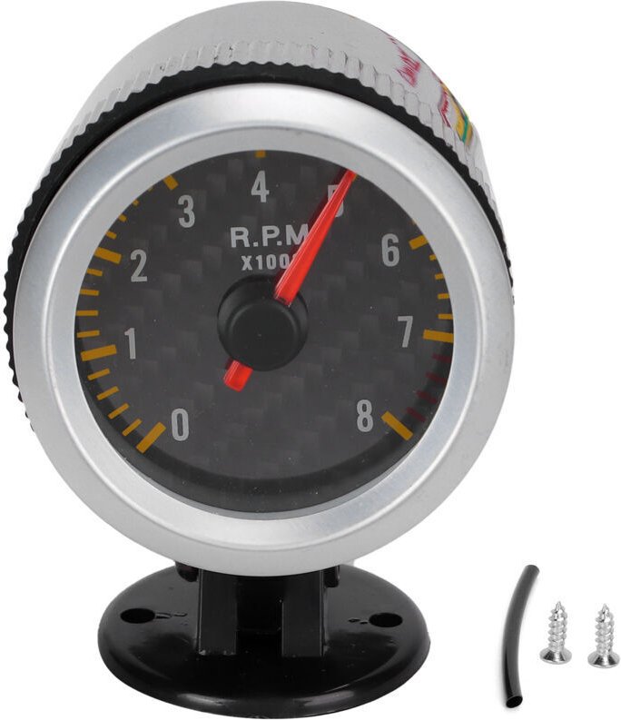 Universeller Auto-Drehzahlmesser, Drehzahlmesser mit Kohlefaserplatte für den Einsatz im Auto und zu Hause.