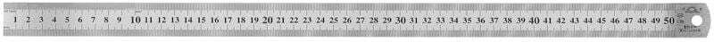 50 cm langes metrisches Lineal aus Edelstahl mit gerader Nut