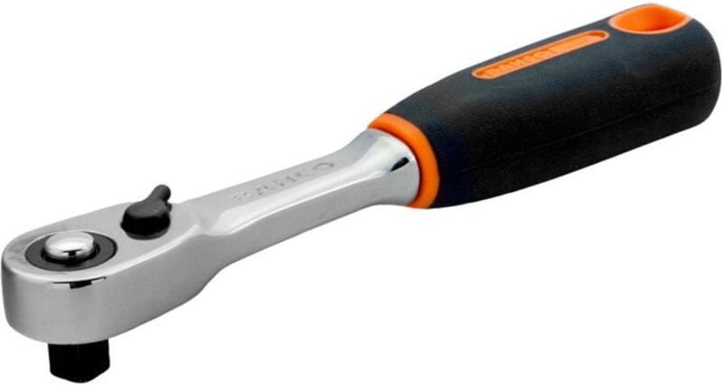 1/4-Umschaltknarre mit schlankem Knarrenkopf, 72 Zähnen und 5°-Rückschwenkwinkel, 120 mm - Bahco