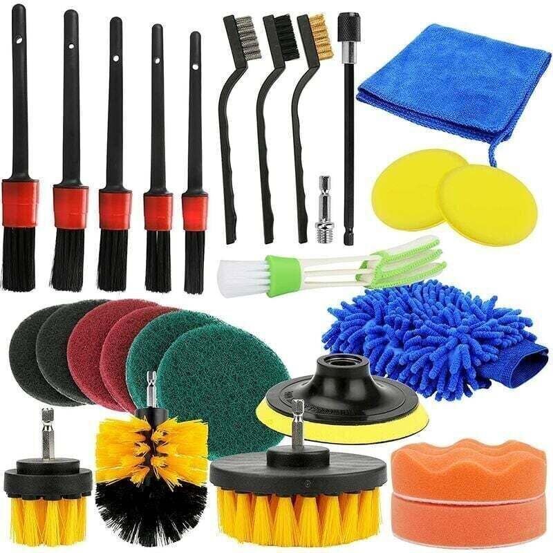 26-teiliges Detailbürsten-Set für die Autowäsche, 26 Bürsten für elektrische Bohrmaschinen