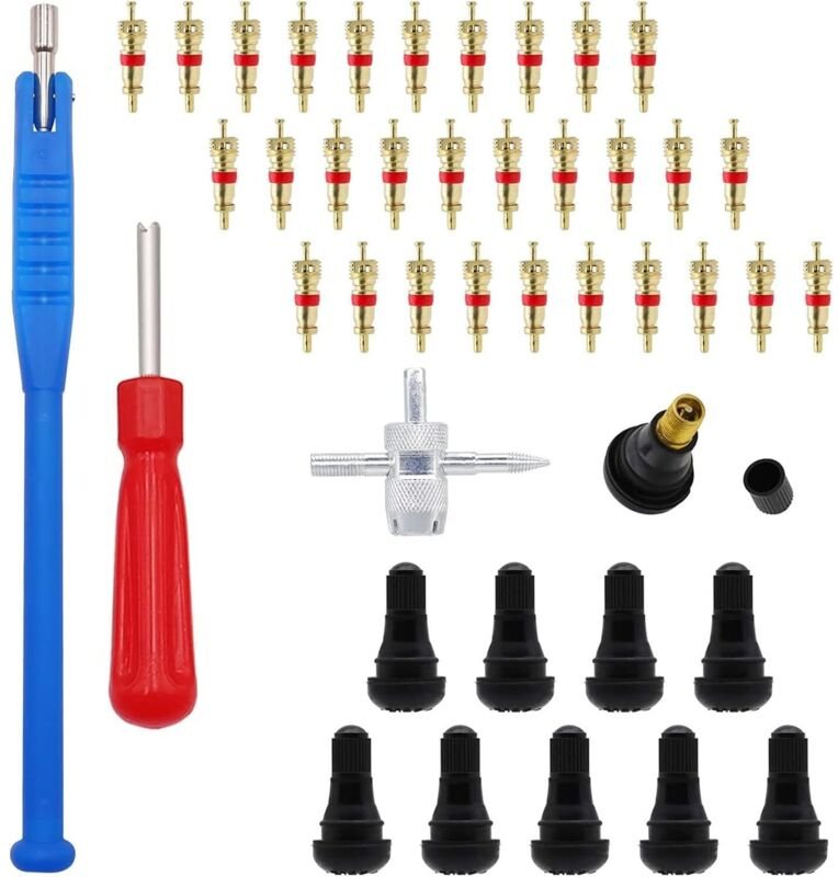 Reifenventil-Werkzeugset (43-teilig), Ventileinsatz-Entfernungswerkzeugset (30-teilig), TR412 Reifenreparaturset, für Au...