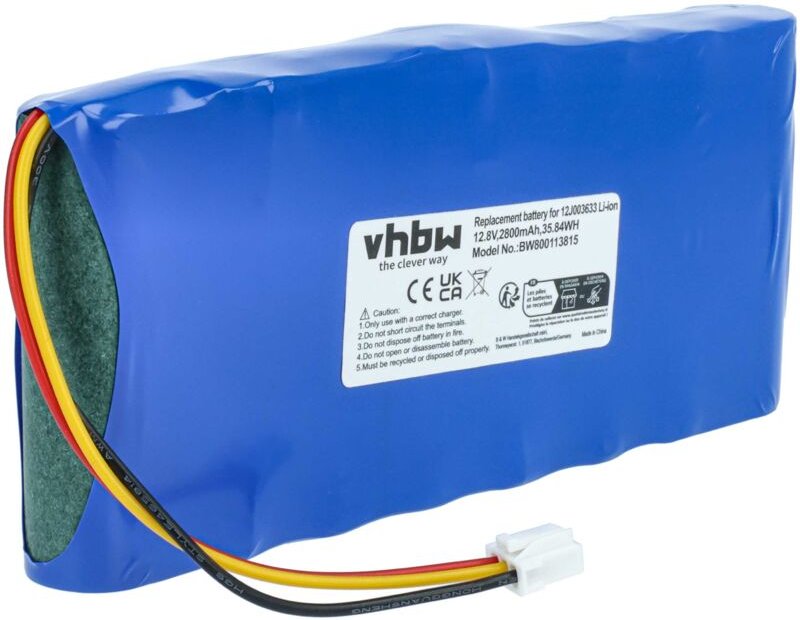 1x Akku Ersatz für Moneual 12J003633 für Home Cleaner Heimroboter (2800 mAh, 12,8 v, Li-Ion) - Vhbw