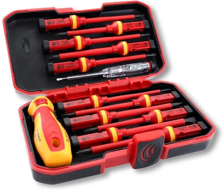 Isolierter Elektriker-Schraubendreher-Satz – Kreuzschlitz-Schraubenbits mit rutschfestem Griff – 1000 V