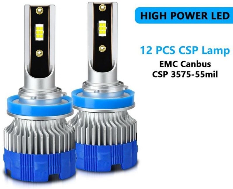 H11 LED-Nebelscheinwerferbirnen, Autoscheinwerfer-Canbus-Licht, 50 W, 5000 Lm, 6000 K, Kaltweißes Licht, DRL-Ersatz für ...